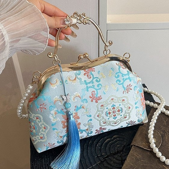 Damen elegante Handtasche mit kunstvollem Verschluss Nord Taschen