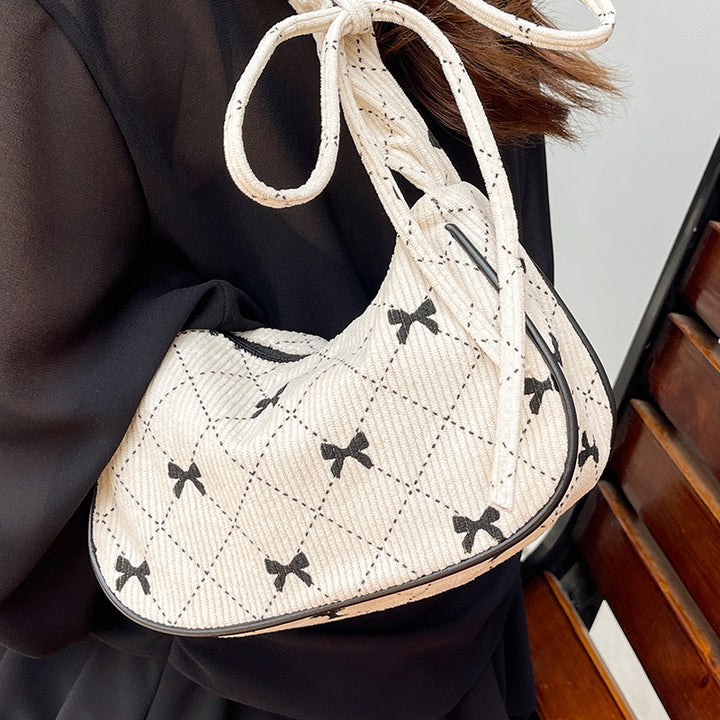 Damen Umhängetasche mit verstellbarem Kordelzug und gestreiftem Design Nord Taschen