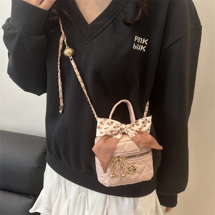 Damen Mini-Koffer-Handtasche mit eleganter Schleifendekoration Nord Taschen