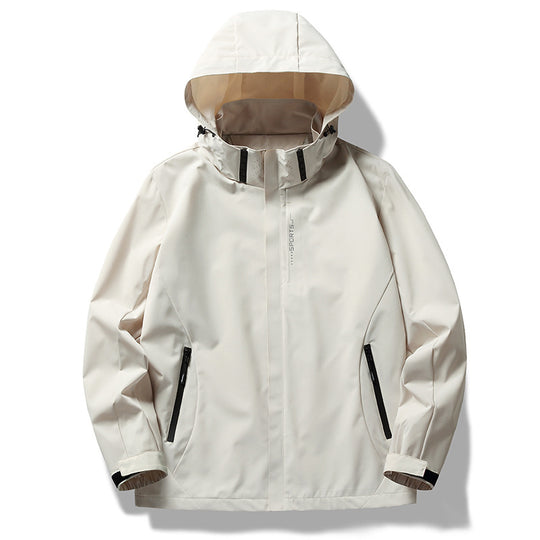 Herren Dreilagige Softshelljacke mit Kapuze, Windschutzleiste und wasserabweisenden Reißverschlüssen Nord Taschen