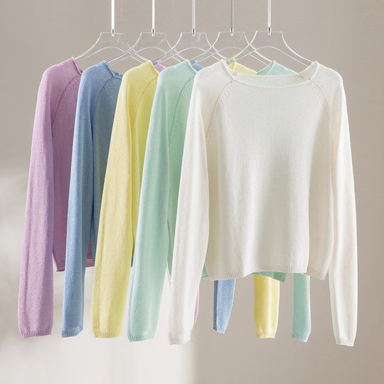 Damen Feinstrickpullover mit Raglanärmeln und weiter Passform Nord Taschen