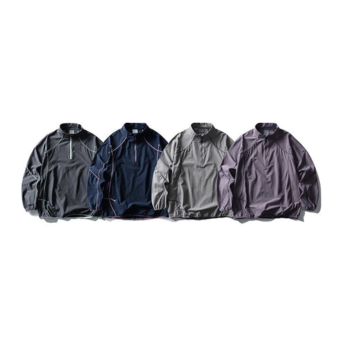Unisex Leichter technischer Half-Zip-Windpullover mit Ripstop, Raglanärmeln und elastischem Saum Nord Taschen