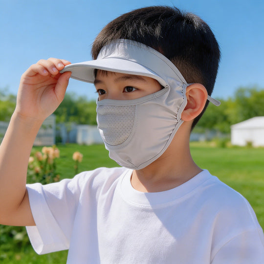 Unisex nan Kinder-Sonnenvisier mit integrierter atmungsaktiver Gesichtsmaske, verstellbarem Nackengurt und perforierter Kinnpartie  Nord Taschen
