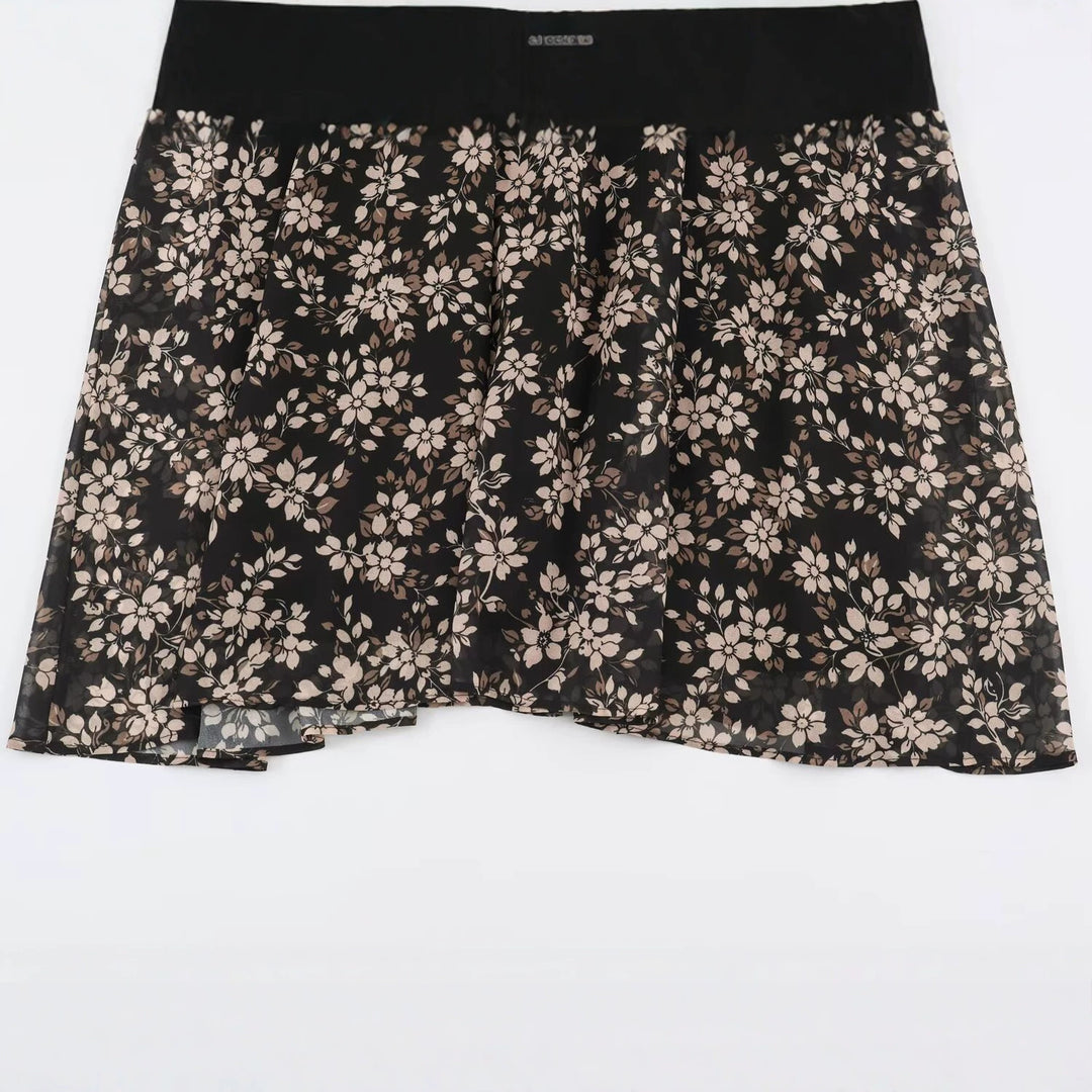 Damen Geblümtes Midikleid mit Faltenoberteil, Stehkragen und Ballonärmeln Nord Taschen