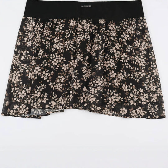 Damen Geblümtes Midikleid mit Faltenoberteil, Stehkragen und Ballonärmeln Nord Taschen