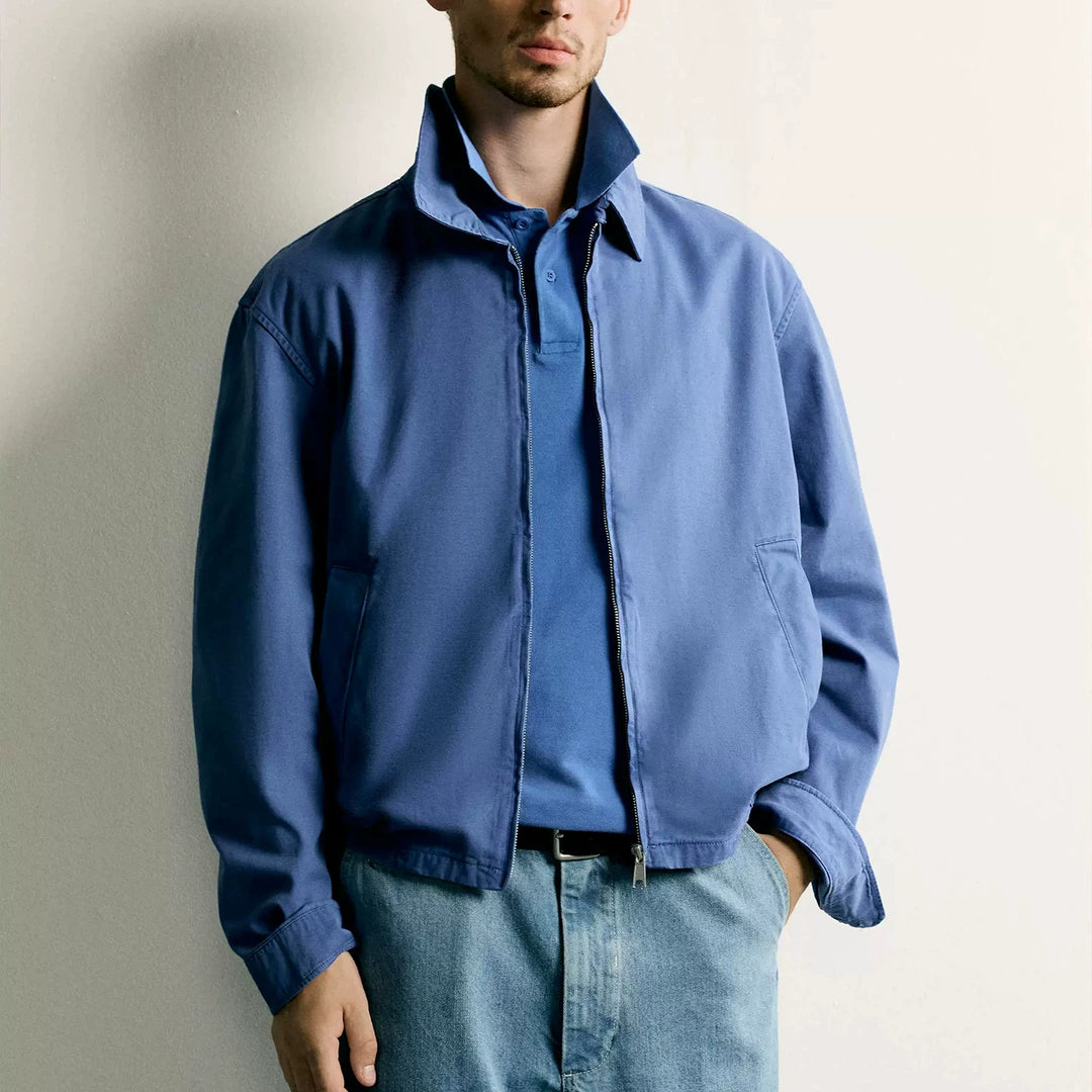 Herren Leichter Boxy-Blouson aus Baumwoll‑Twill mit Hemdkragen Nord Taschen