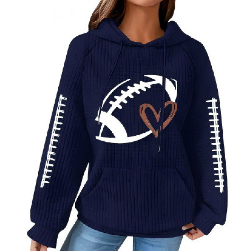 Damen Bequemer Kapuzenpullover mit Herzmotiv Nord Taschen