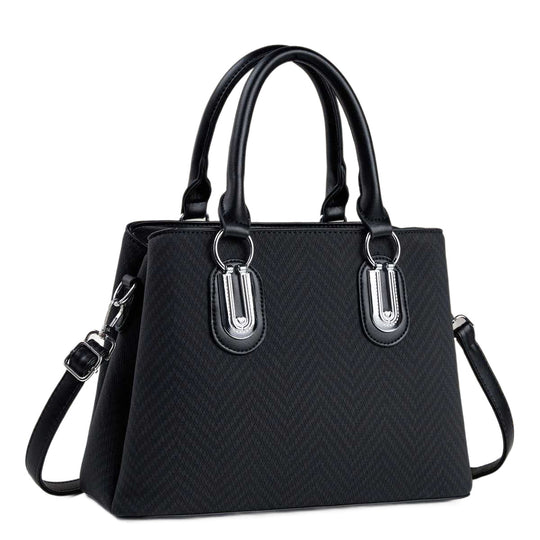 Damen elegante Handtasche mit modernem Zickzack-Muster und abnehmbarem Schulterriemen Nord Taschen