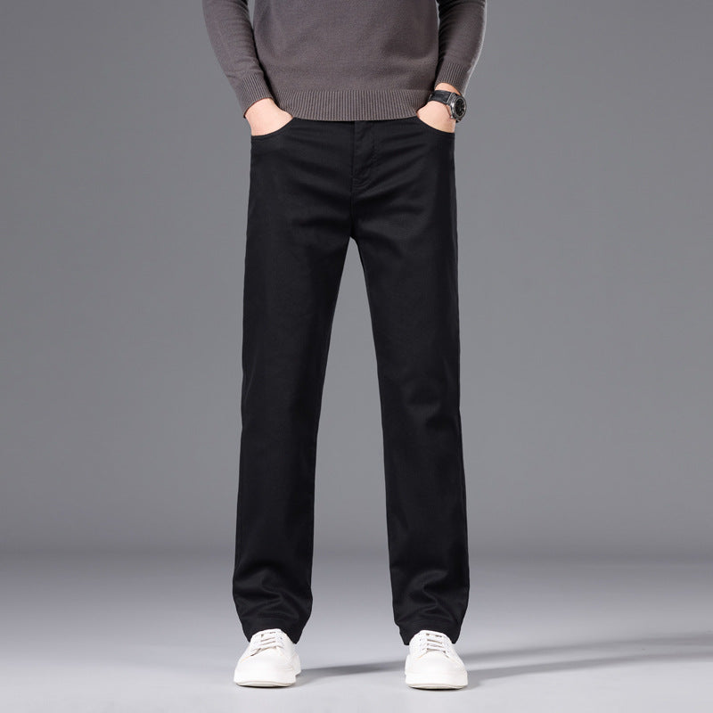 Herren Entspannte Baumwoll-Twill-Chinohose mit geradem Bein Nord Taschen
