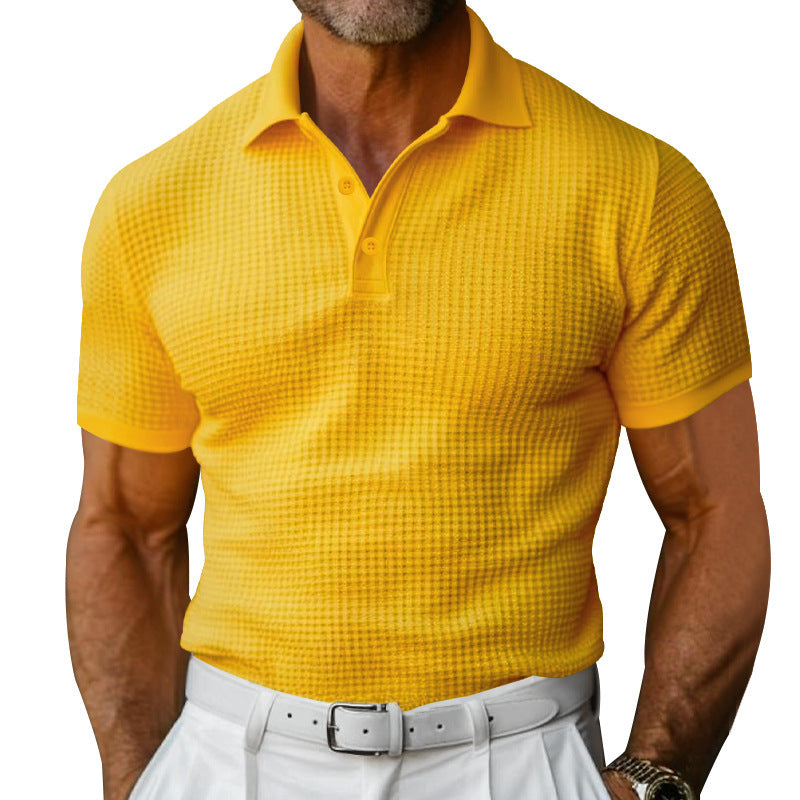 Herren nan strukturiertes Piqué-Poloshirt aus Baumwollmischung mit verstärktem Polokragen