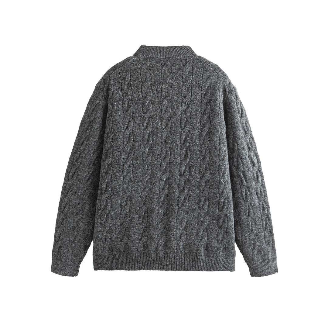 Damen Grobgestrickte Cardiganjacke mit Zopfstrick und Knopfleiste Nord Taschen