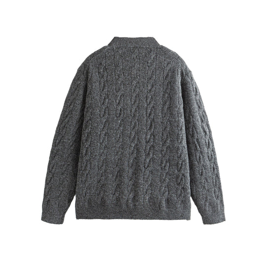 Damen Grobgestrickte Cardiganjacke mit Zopfstrick und Knopfleiste Nord Taschen