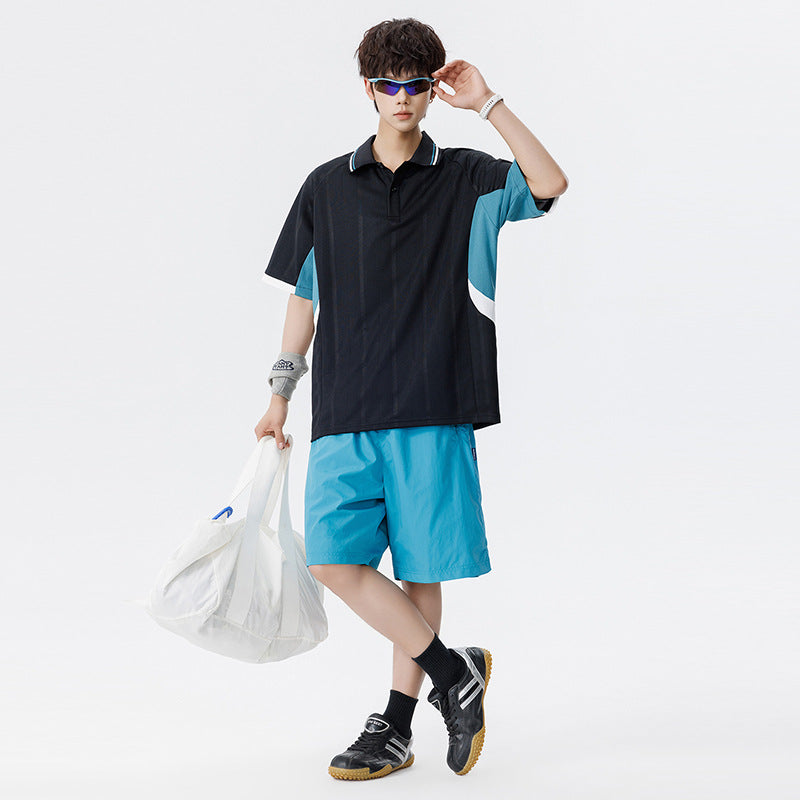 Unisex Boxy Oversize Polo-Shirt aus technischem Funktionsjersey mit Kontrastpaneelen und Raglanärmeln Nord Taschen