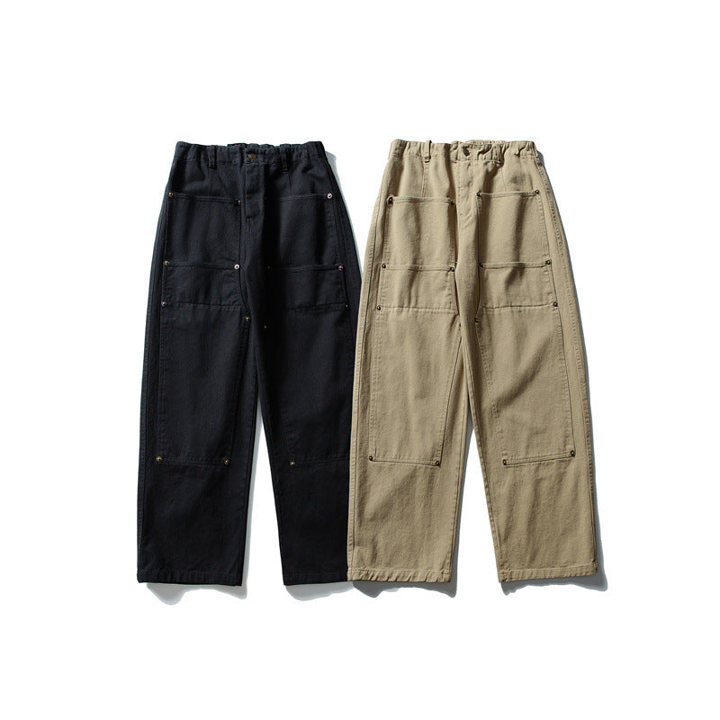 Herren weite Utility-Arbeitshose mit aufgesetzten Patch‑Taschen und elastischem Bund Nord Taschen