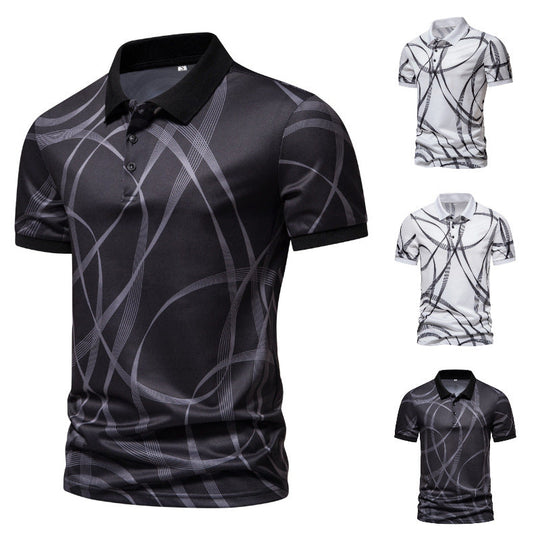 Herren Poloshirt mit modernem grafischen Muster und atmungsaktiver Textiltechnologie Nord Taschen