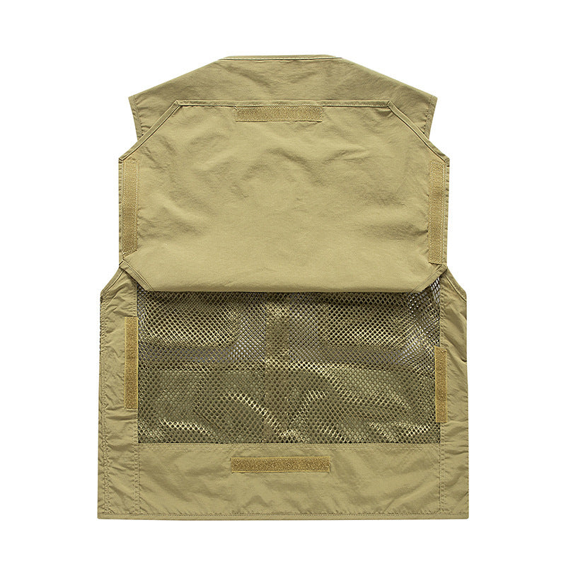 Herren Multifunktionale Mesh-Utility-Weste mit Reißverschluss und Mehrfach-Taschen Nord Taschen