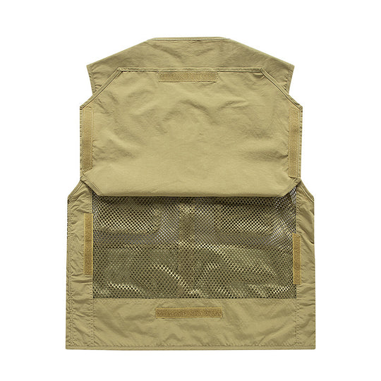 Herren Multifunktionale Mesh-Utility-Weste mit Reißverschluss und Mehrfach-Taschen Nord Taschen