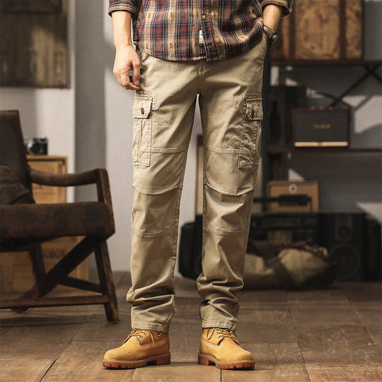 Herren Strapazierfähige Canvas-Cargohose mit ergonomischen Kniefalten, Tunnelzugbund und aufgesetzten Klapptaschen Nord Taschen