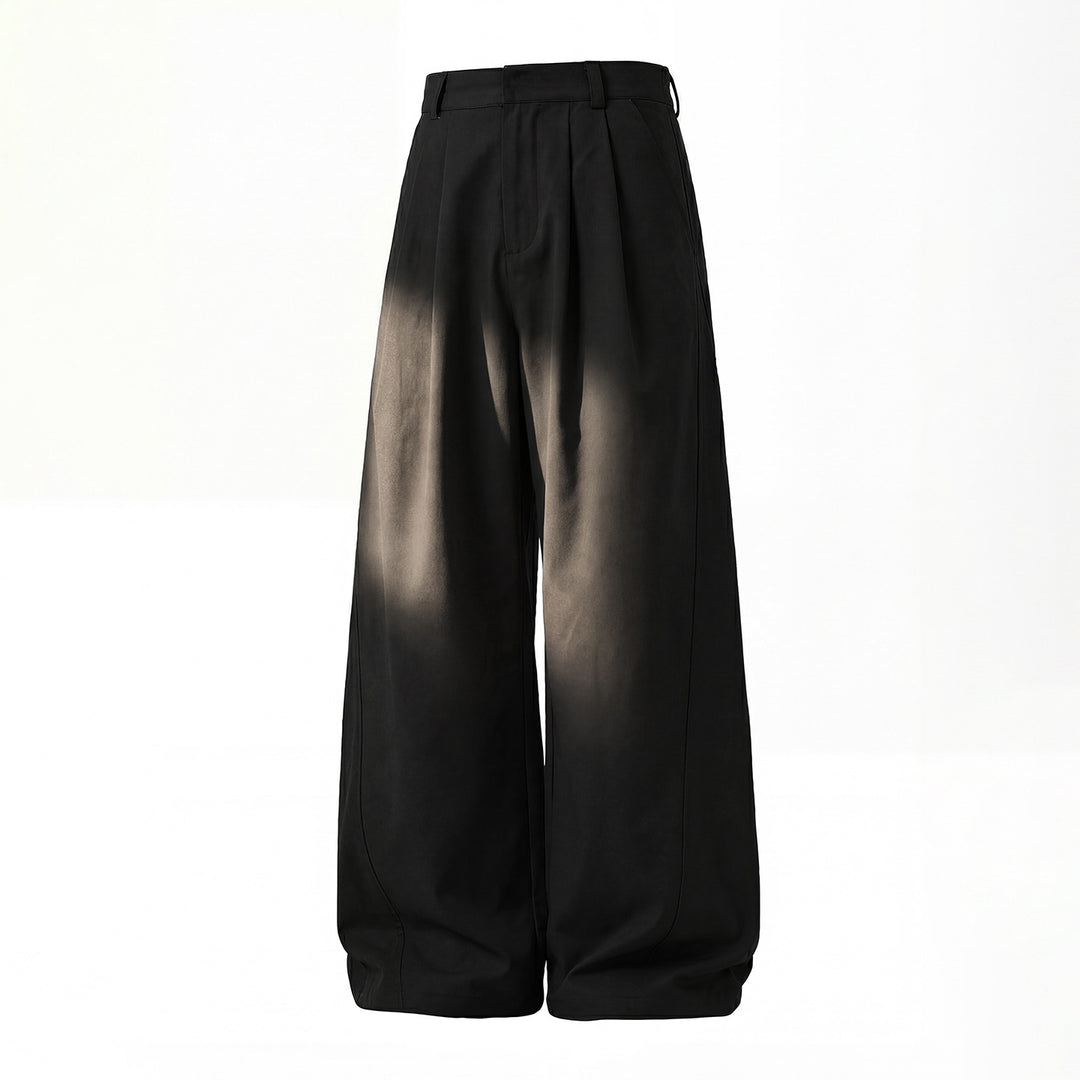 Damen Hochgeschnittene weite Stoffhose mit Bundfalten und Palazzoschnitt Nord Taschen