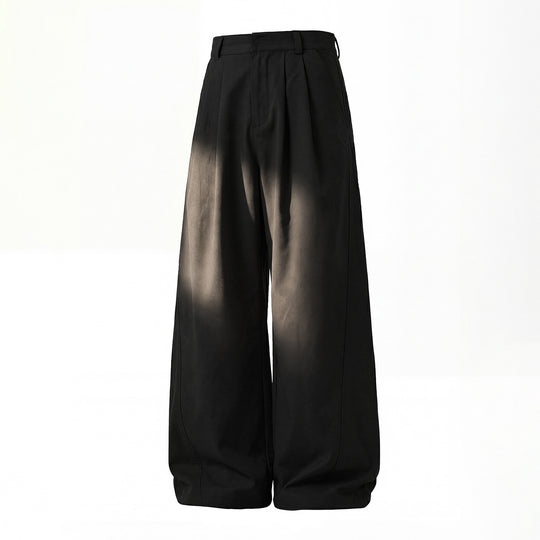 Damen Hochgeschnittene weite Stoffhose mit Bundfalten und Palazzoschnitt Nord Taschen
