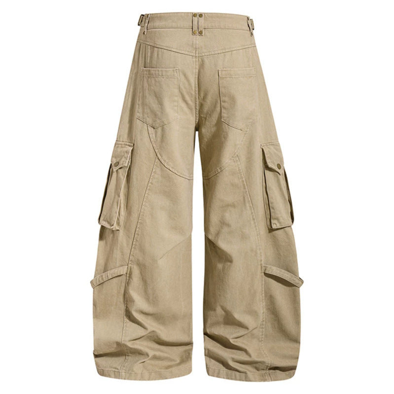Damen weite Cargo‑Culotte‑Hose mit verstellbaren Riemen, großen Klappentaschen und Ballon‑Silhouette Nord Taschen