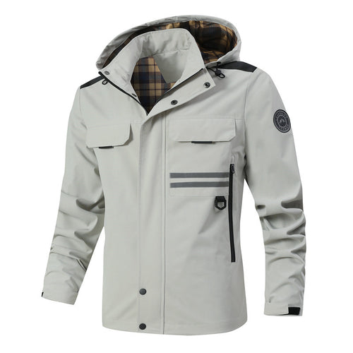 Herren Wasserabweisender Softshell-Parka mit Kapuze, reflektierenden Einsätzen und Multifunktionstaschen Nord Taschen