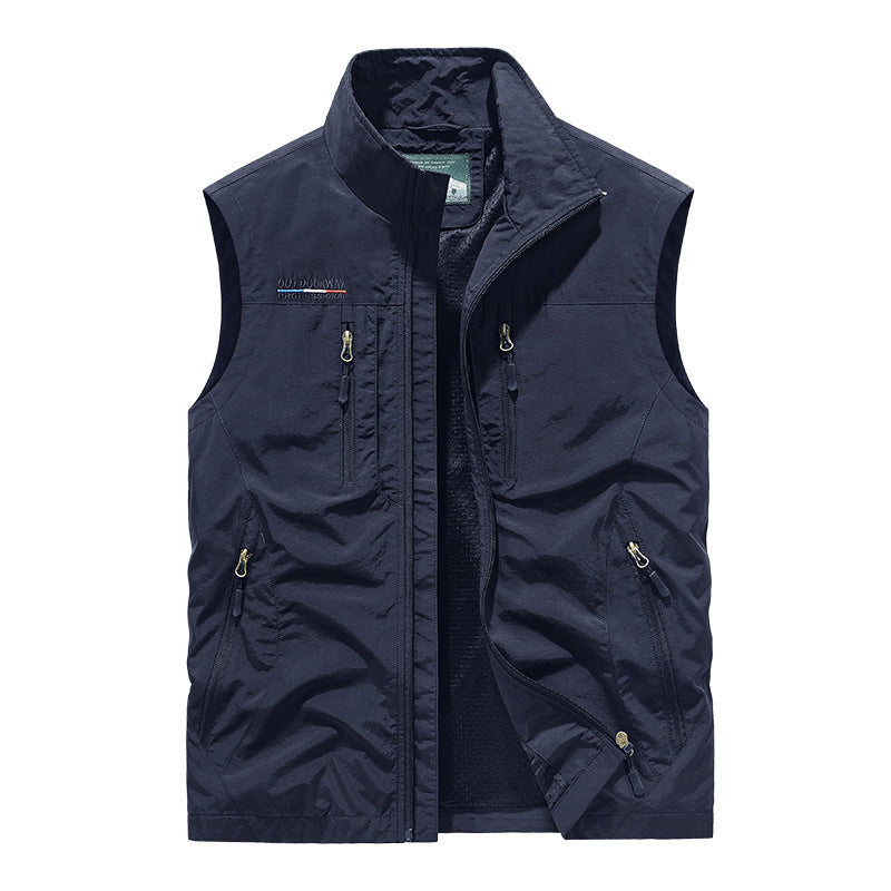 Herren  leichte Outdoor Weste mit vielen Reißverschlusstaschen Nord Taschen