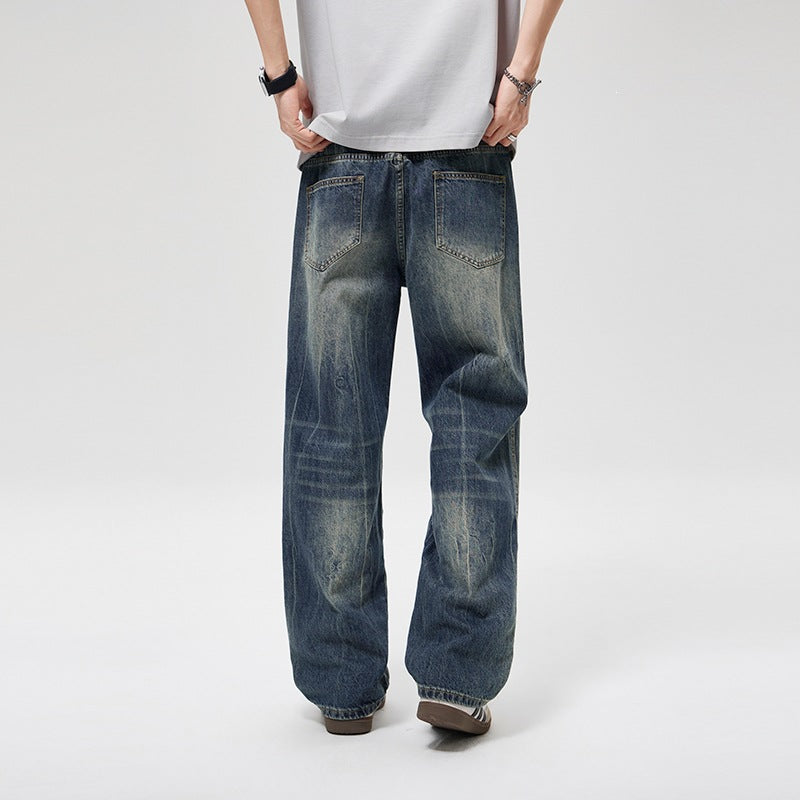 Herren Baggy-Jeans im Vintage‑Wash mit hoher Bundhöhe, relaxed Bein & dezenter Distressed‑Optik Nord Taschen