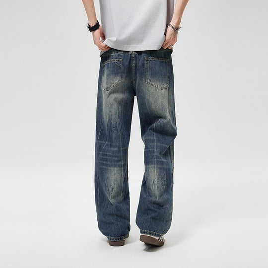 Herren Baggy-Jeans im Vintage‑Wash mit hoher Bundhöhe, relaxed Bein & dezenter Distressed‑Optik Nord Taschen
