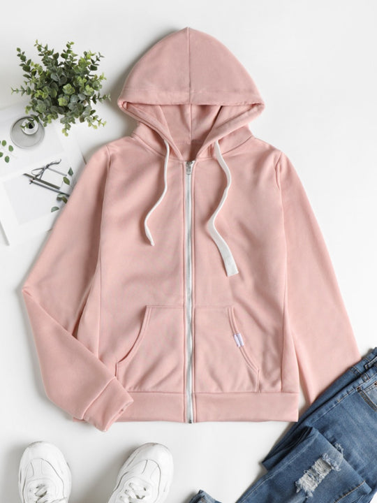 Damen Kapuzenjacke mit Reißverschluss taillierter Sweatshirt-Hoodie aus Baumwollmischung Nord Taschen
