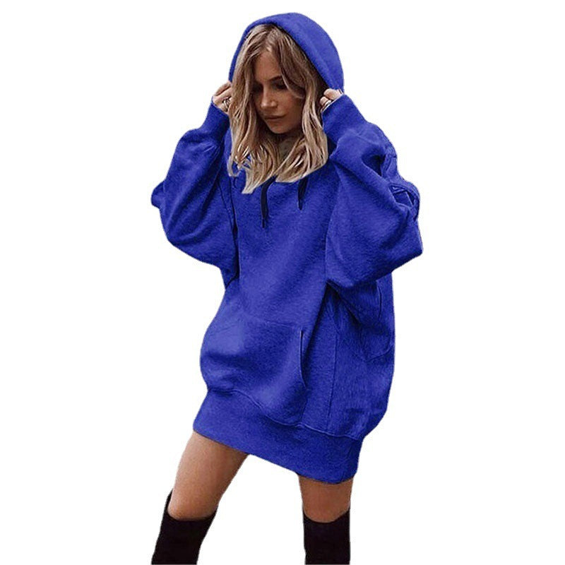 Damen Oversize Kapuzenkleid mit Kängurutasche Nord Taschen