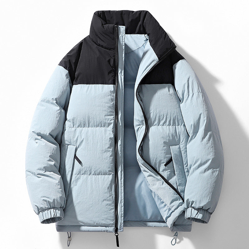 Herren Gefütterte Steppjacke mit hohem Kragen, Kordelzugsaum und Kontrastpaneel Nord Taschen