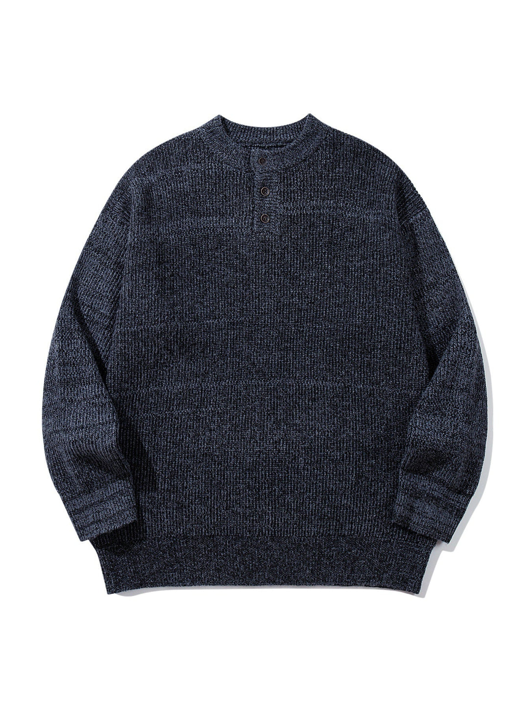 Herren Grobstrick-Henleypullover mit halber Knopfleiste und Rippbündchen Nord Taschen