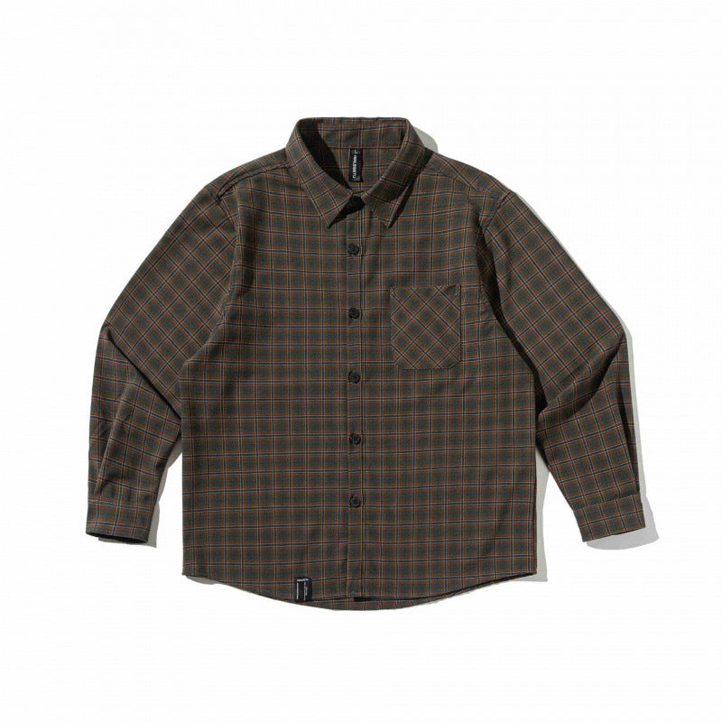 Unisex Kastenförmiges kariertes Overshirt aus Baumwollmischung mit Brusttasche Nord Taschen