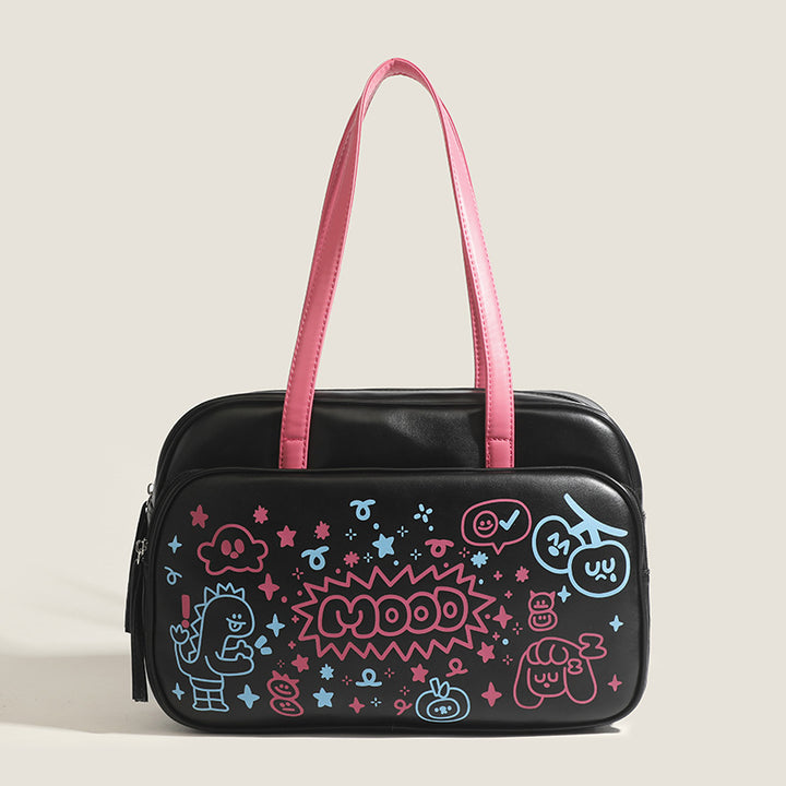 Damen Umhängetasche mit verspieltem Grafikdesign und hochwertigen Kunstledergriffen Nord Taschen
