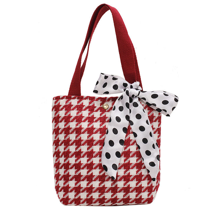 Damen Umhängetasche mit modernem Hahnentritt-Muster Nord Taschen