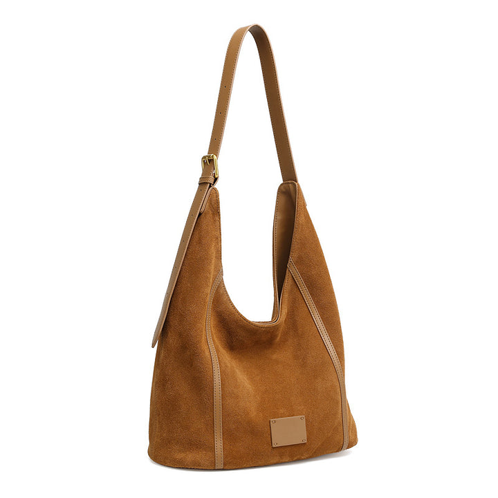Damen Hobo-Tasche aus hochwertigem Wildleder mit elegantem Tragegriff Nord Taschen
