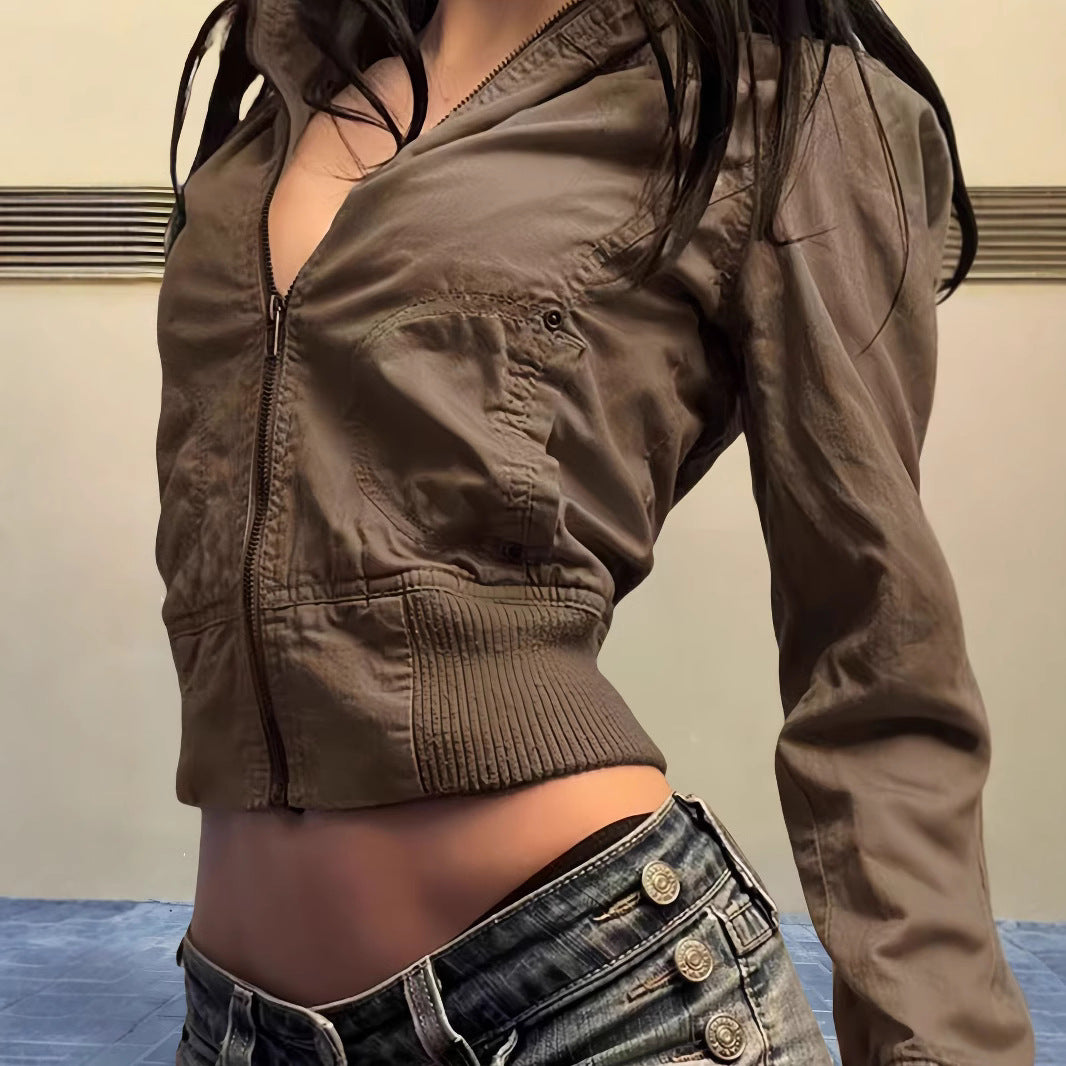 Damen leichte Übergangsjacke mit strukturiertem Design