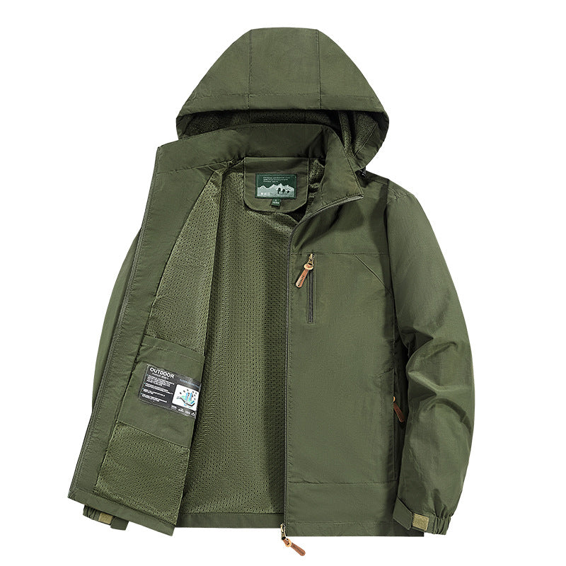 Herren Atmungsaktive und wasserabweisende Outdoorjacke Nord Taschen