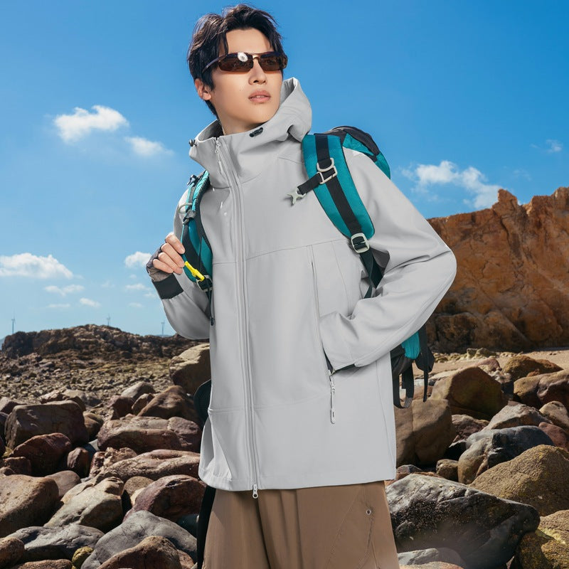 Herren Softshell-Outdoorjacke mit Kapuze, winddicht und wasserabweisend Nord Taschen