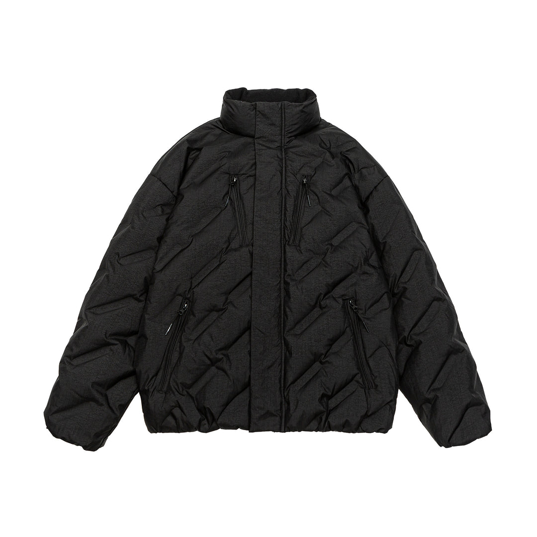Unisex Wattierte Oversize Steppjacke mit hohem Stehkragen Nord Taschen