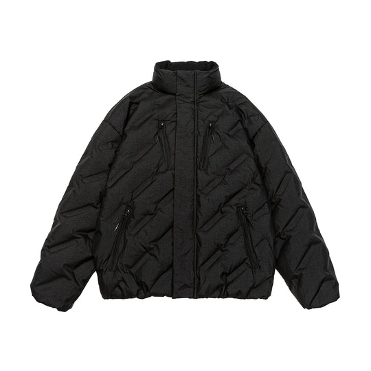 Unisex Wattierte Oversize Steppjacke mit hohem Stehkragen Nord Taschen