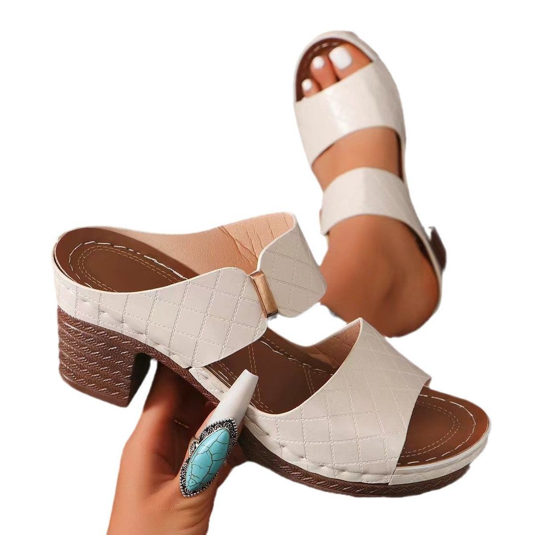 Damen bequeme Absatzsandalen mit atmungsaktiven Riemen und stabiler Laufsohle