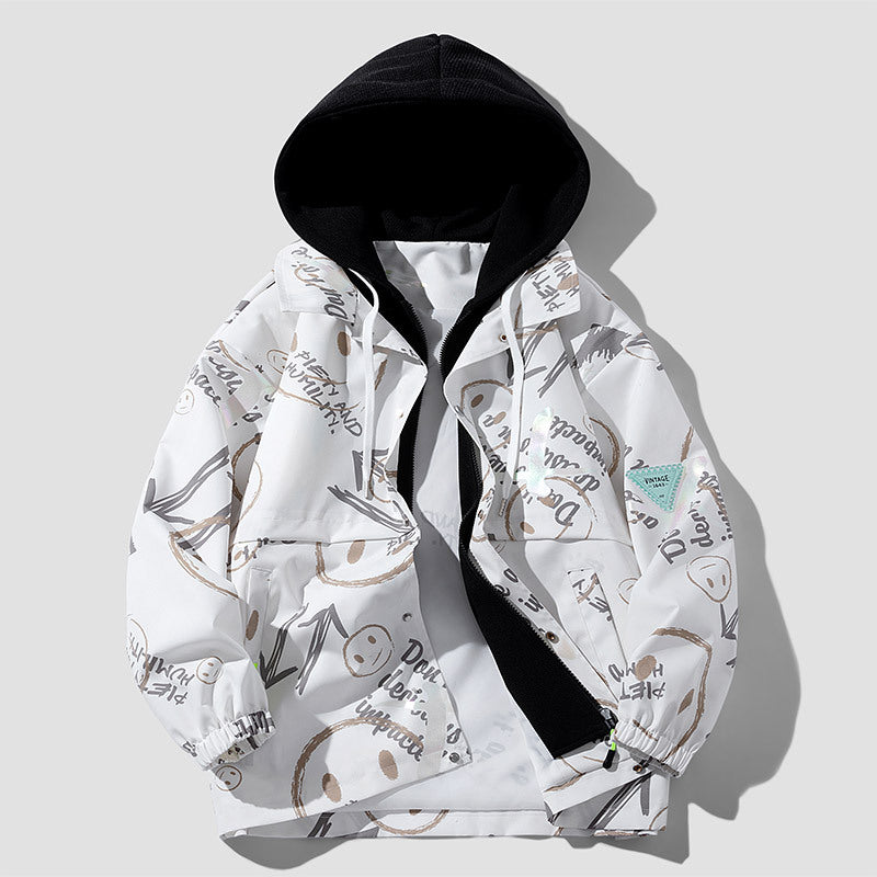 Damen Modische Kapuzenjacke mit grafischem Design Nord Taschen
