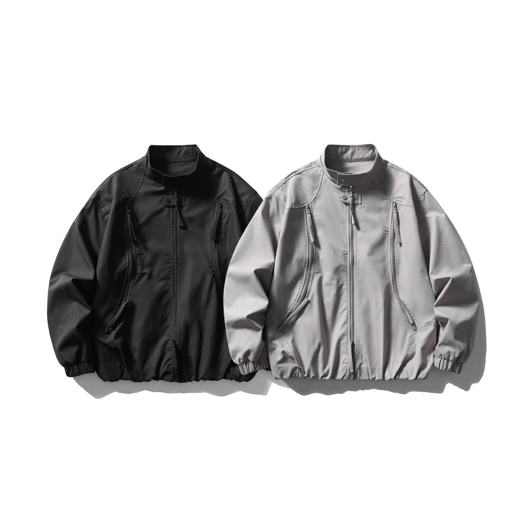 Herren Leichte Utility-Bomberjacke mit Stehkragen Nord Taschen