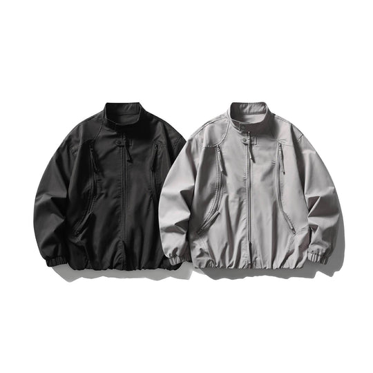 Herren Leichte Utility-Bomberjacke mit Stehkragen Nord Taschen