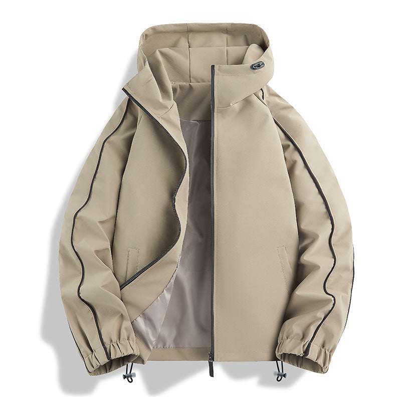 Unisex Leichte zweifarbige Wind- und Regenjacke mit Kapuze, Kordelzug und Reißverschlusstaschen Nord Taschen