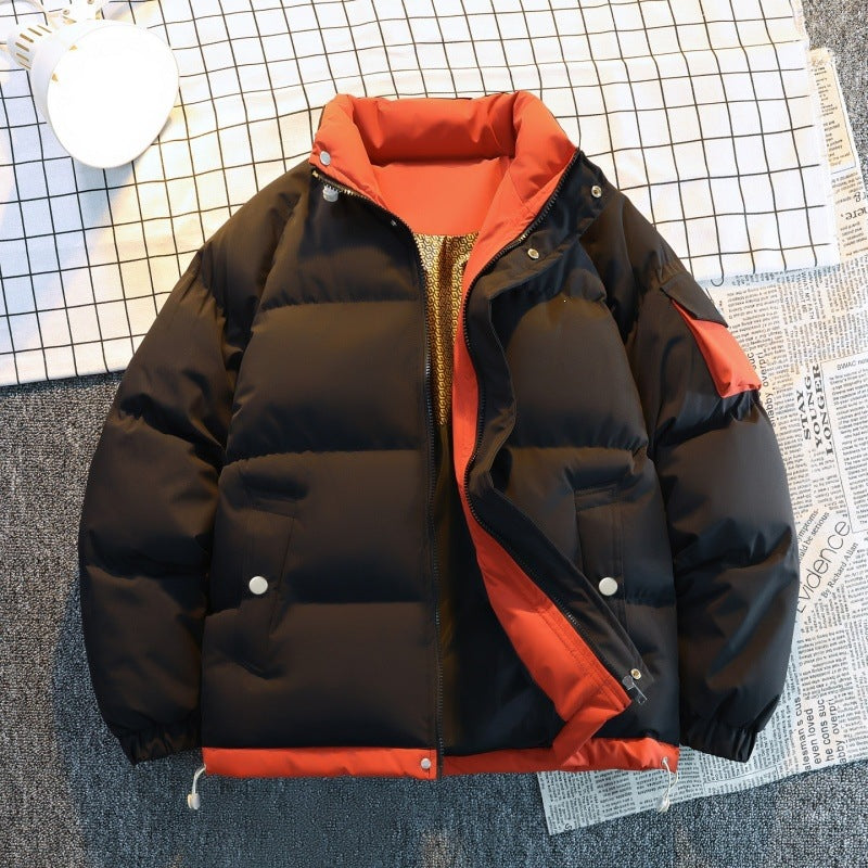 Herren Isolierte Oversize-Pufferjacke mit Kontrast-Innenfutter, Ärmeltasche & Kordelzug Nord Taschen