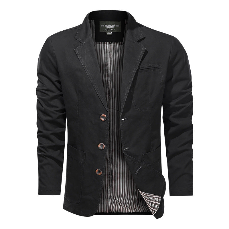 Herren legeres Baumwollblazer-Sakko mit klassischer Knopffront und aufgesetzten Taschen Nord Taschen