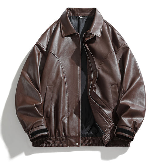 Herren lässige Kunstlederjacke mit elastischem Bund Fudus Avellé